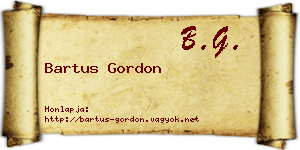 Bartus Gordon névjegykártya
